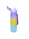 Motivational Sipper Travel Water Bottle, Purple-Yellow-Blue, 1 Liter - MARKET 99