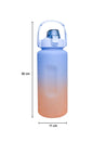 Motivational Sipper Water Bottle with Time & Level Marker, Blue Orange, 2 Liter - MARKET 99
