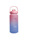 Motivational Sipper Water Bottle with Time & Level Marker, Pink Blue, 2 Liter - MARKET 99
