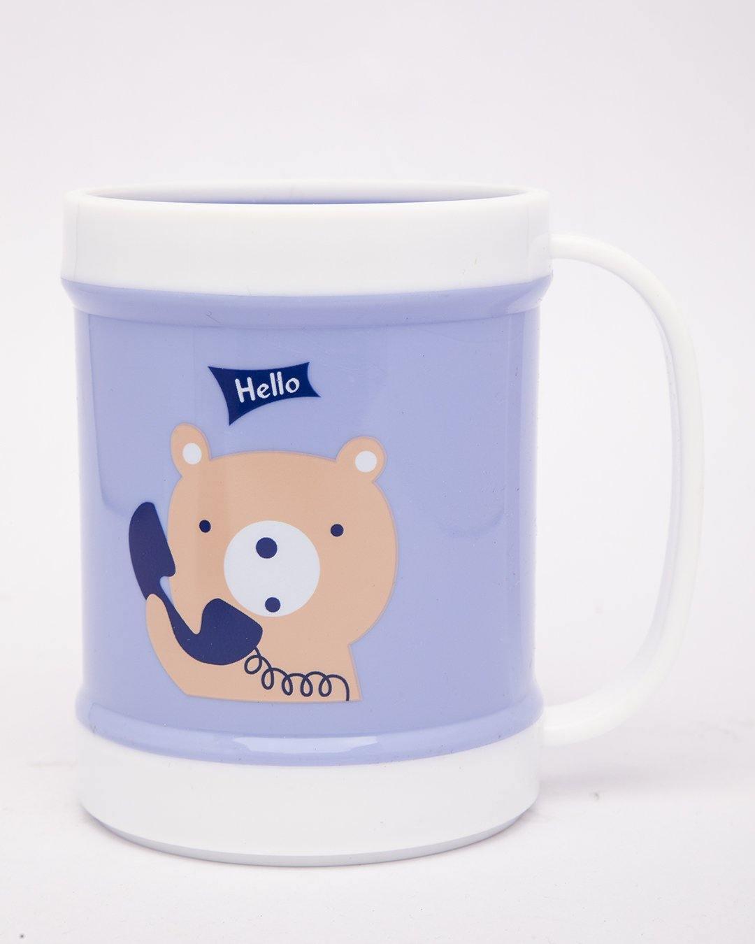 Mug, Cartoon Animal Print, Light Blue, Plastic - MARKET 99