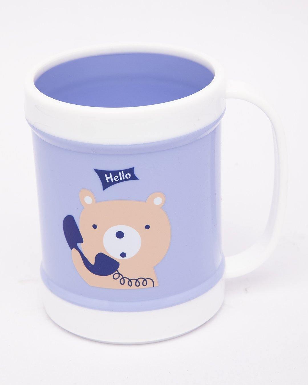 Mug, Cartoon Animal Print, Light Blue, Plastic - MARKET 99