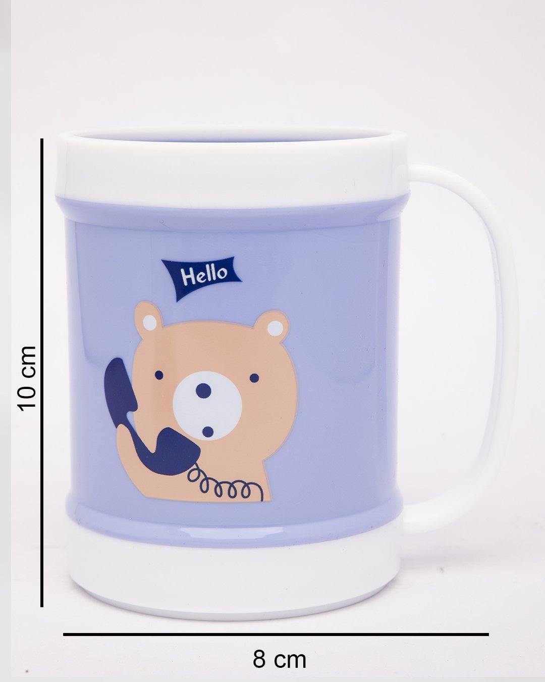 Mug, Cartoon Animal Print, Light Blue, Plastic - MARKET 99