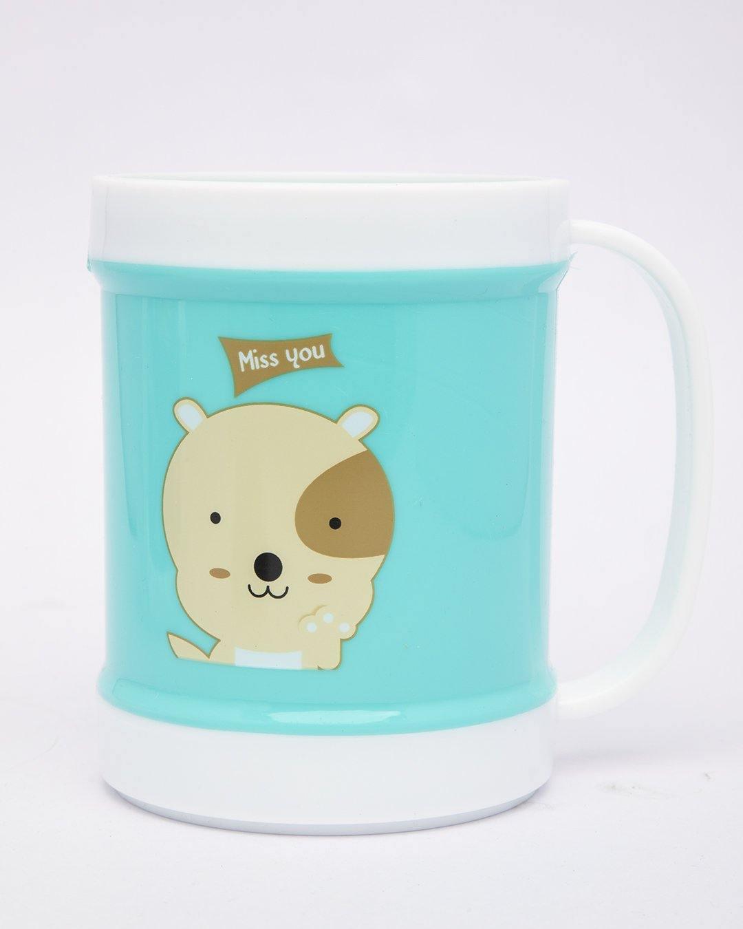 Mug, Cartoon Animal Print, Light Green, Plastic - MARKET 99