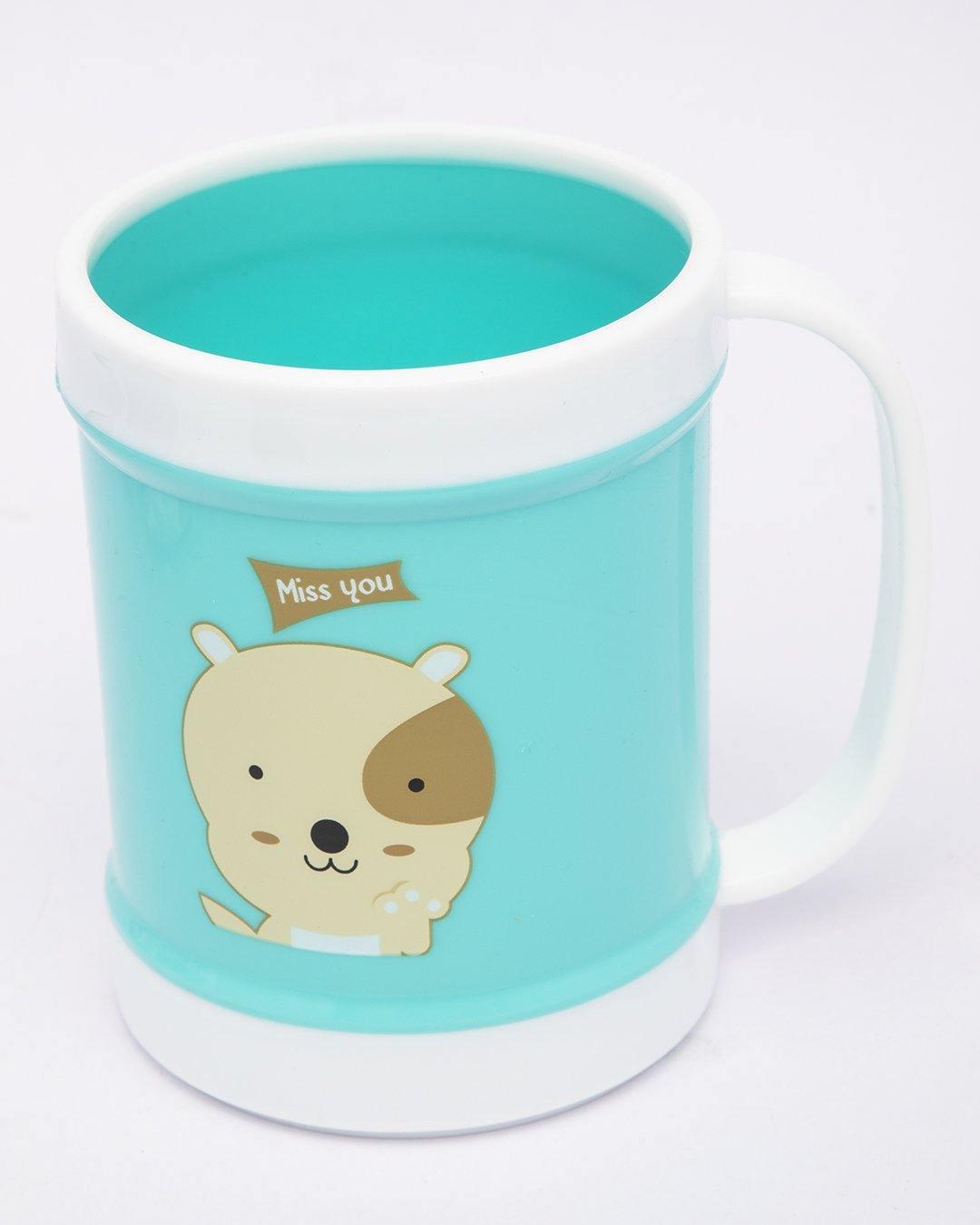 Mug, Cartoon Animal Print, Light Green, Plastic - MARKET 99