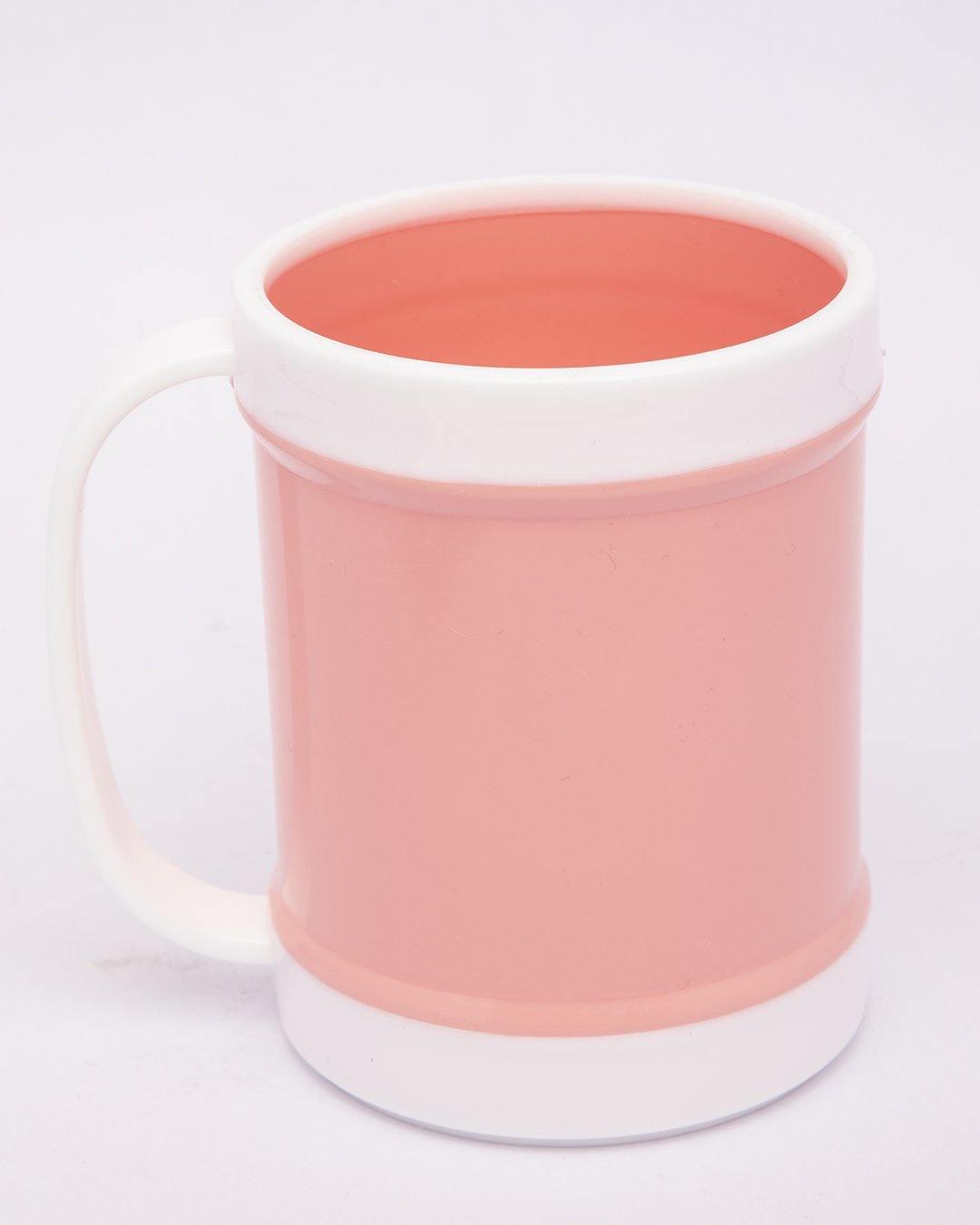 Mug, Cartoon Animal Print, White & Orange, Plastic - MARKET 99