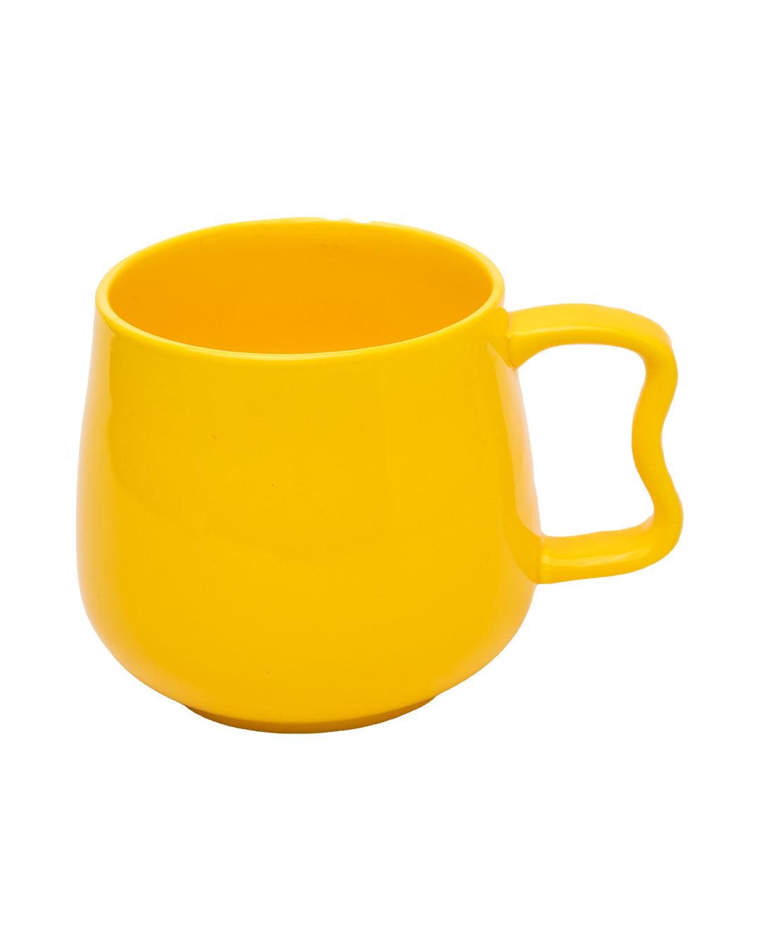 Mug, Emoji Print, Yellow, Plastic, 500 mL - MARKET 99