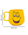 Mug, Emoji Print, Yellow, Plastic, 500 mL - MARKET 99