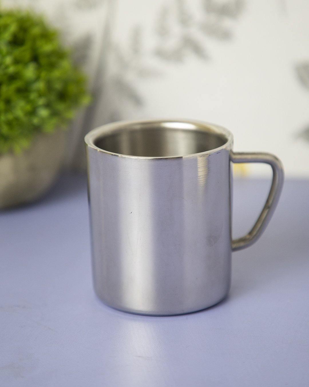 Mug, Silver, Stainless Steel, 200 mL - MARKET 99