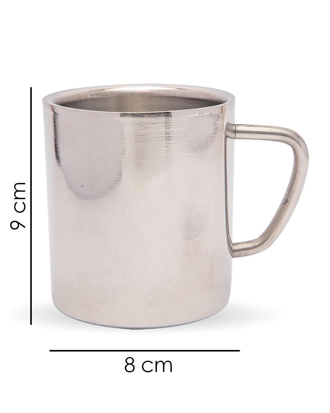 Mug, Silver, Stainless Steel, 200 mL - MARKET 99