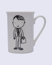 Mug, with Cartoon Sketch Print, White, Ceramic, 320 mL - MARKET 99