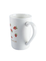 Mug with Lid & Spoon, Botanical Print, Tea & Coffee Mug, White, Ceramic, 400 mL - MARKET 99