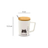 Mug with Lid & Spoon, Tea & Coffee Mug, White, Ceramic, 360 mL - MARKET 99