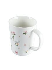 Mug with Lid & Spoon, Tea & Coffee Mug, White, Ceramic, 400 mL - MARKET 99