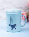 Mug with Lid, Whale Print, Blue, Plastic, 450 mL - MARKET 99
