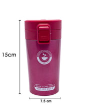 Mug, with Sipper Lid, Tea & Coffee Mug, Red, Stainless Steel, 330 mL - MARKET 99