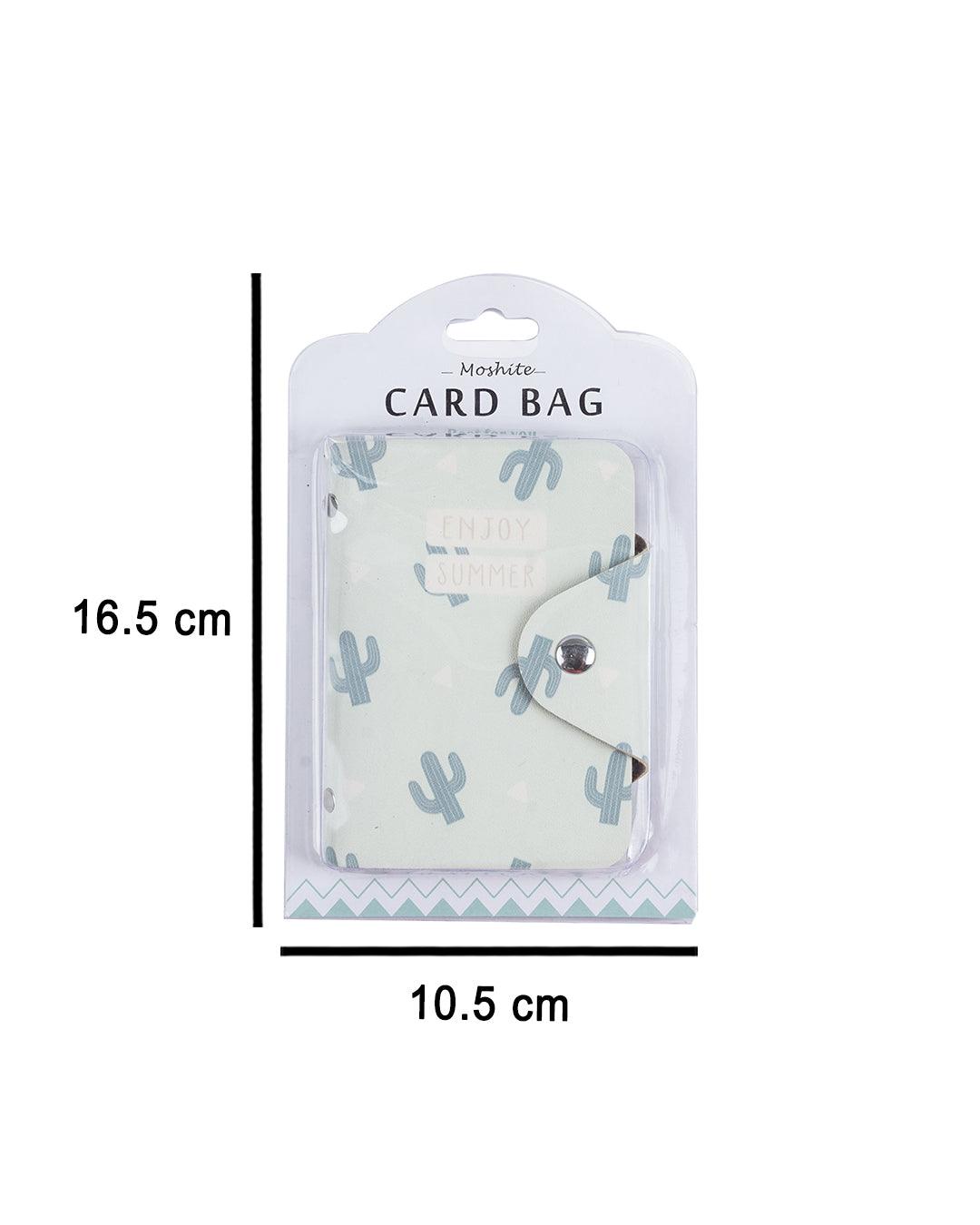 Multi Card Holder, Wallet, Printed, Cyan, PU Leather - MARKET 99