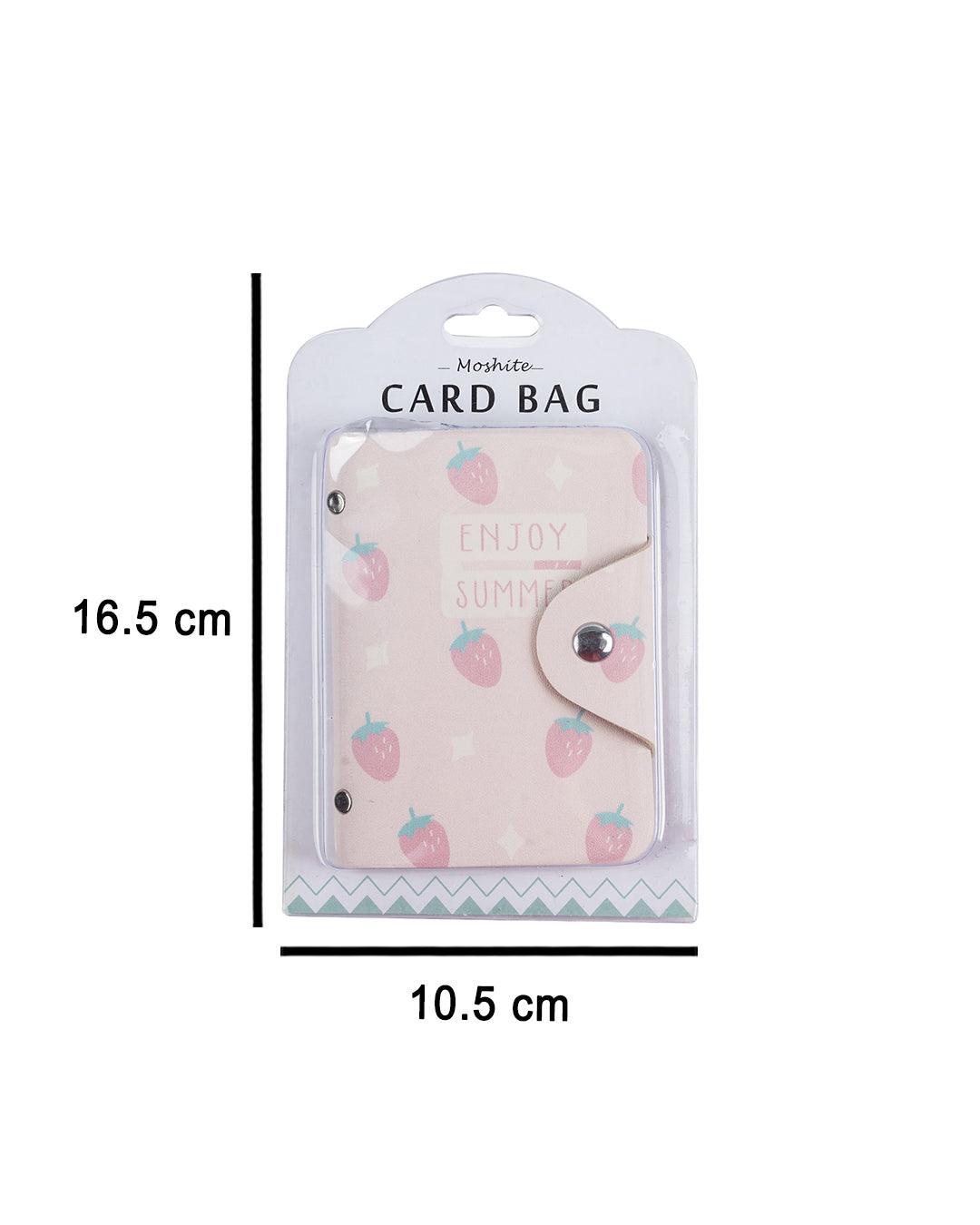 Multi Card Holder, Wallet, Printed, Pink, PU Leather - MARKET 99