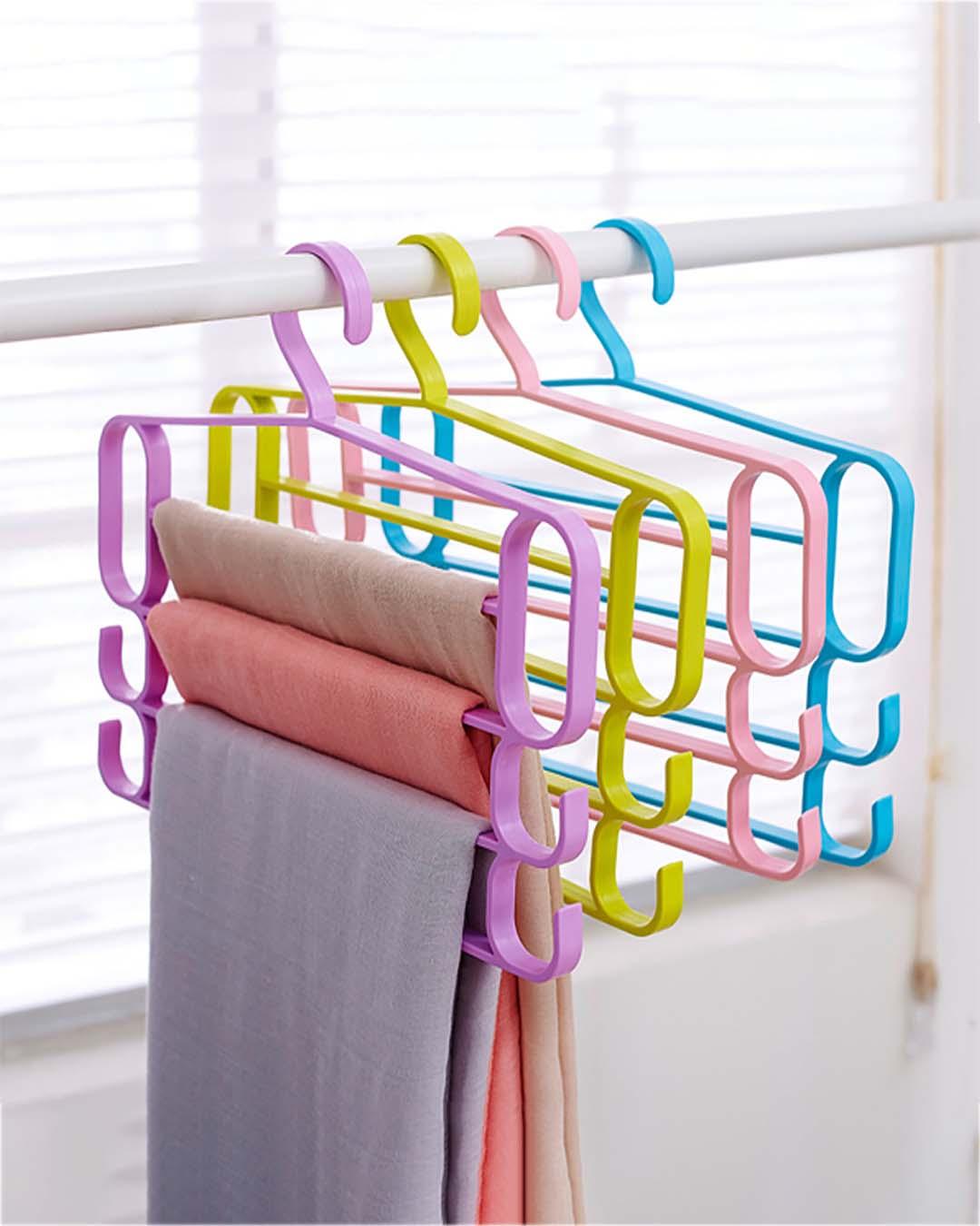 Multi-Level Hangers, Burgundy, Plastic, Set of 2 - MARKET 99