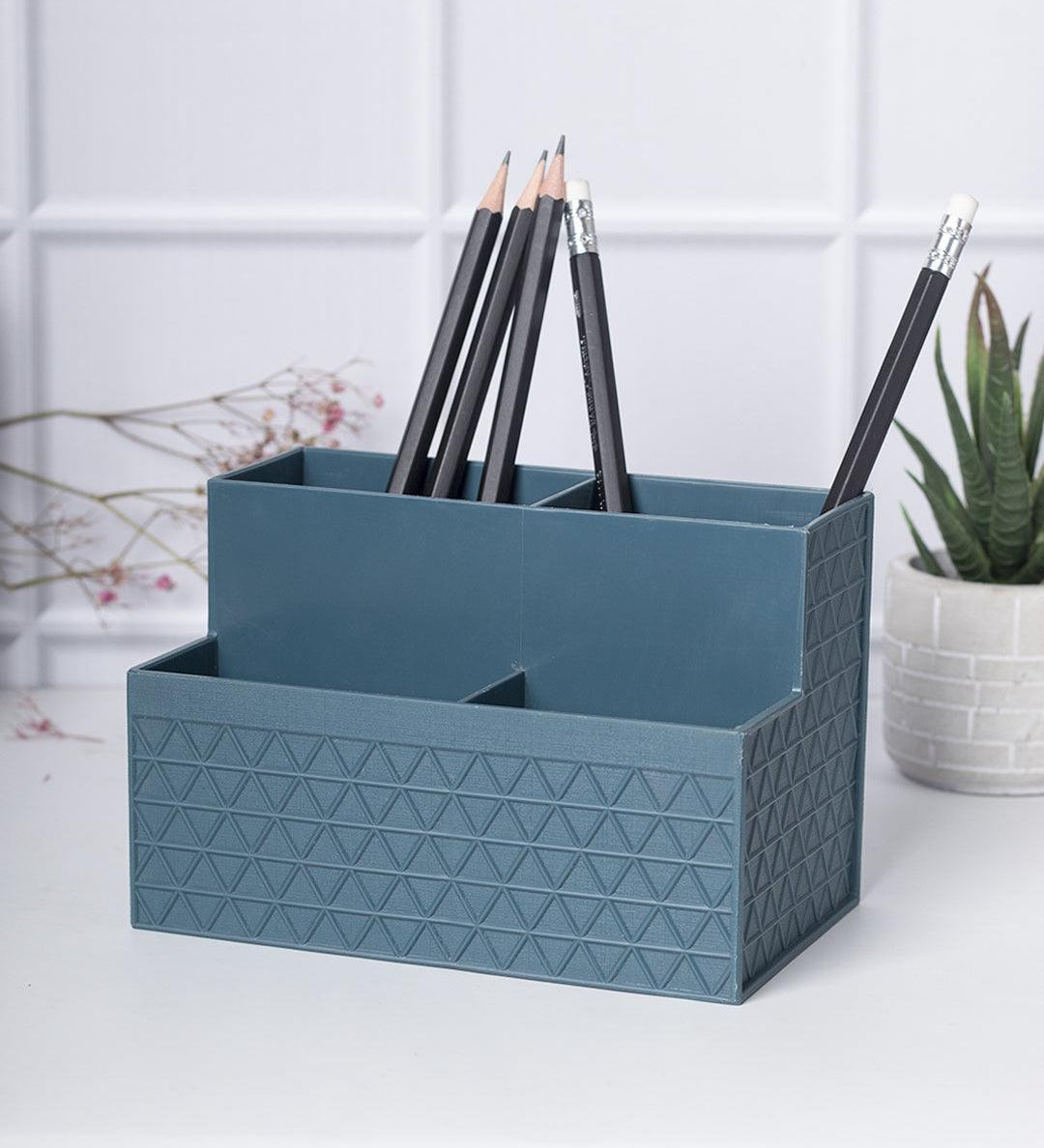 Multi-Purpose Desk Organizer with 4 Compartments - Dark Cyan - MARKET 99