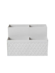 Multi-Purpose Desk Organizer with 4 Compartments - Off White