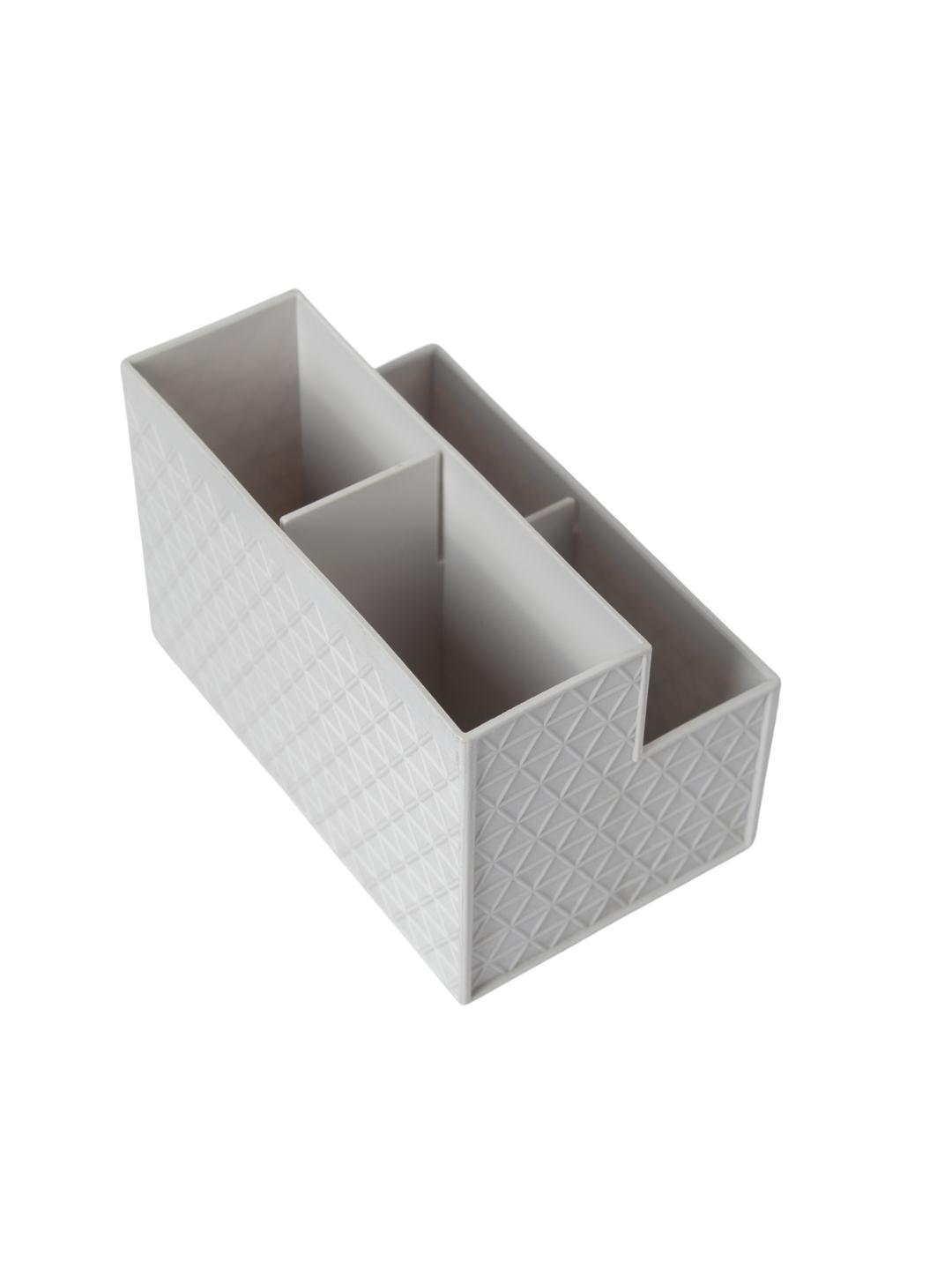 Multi-Purpose Desk Organizer with 4 Compartments - Off White