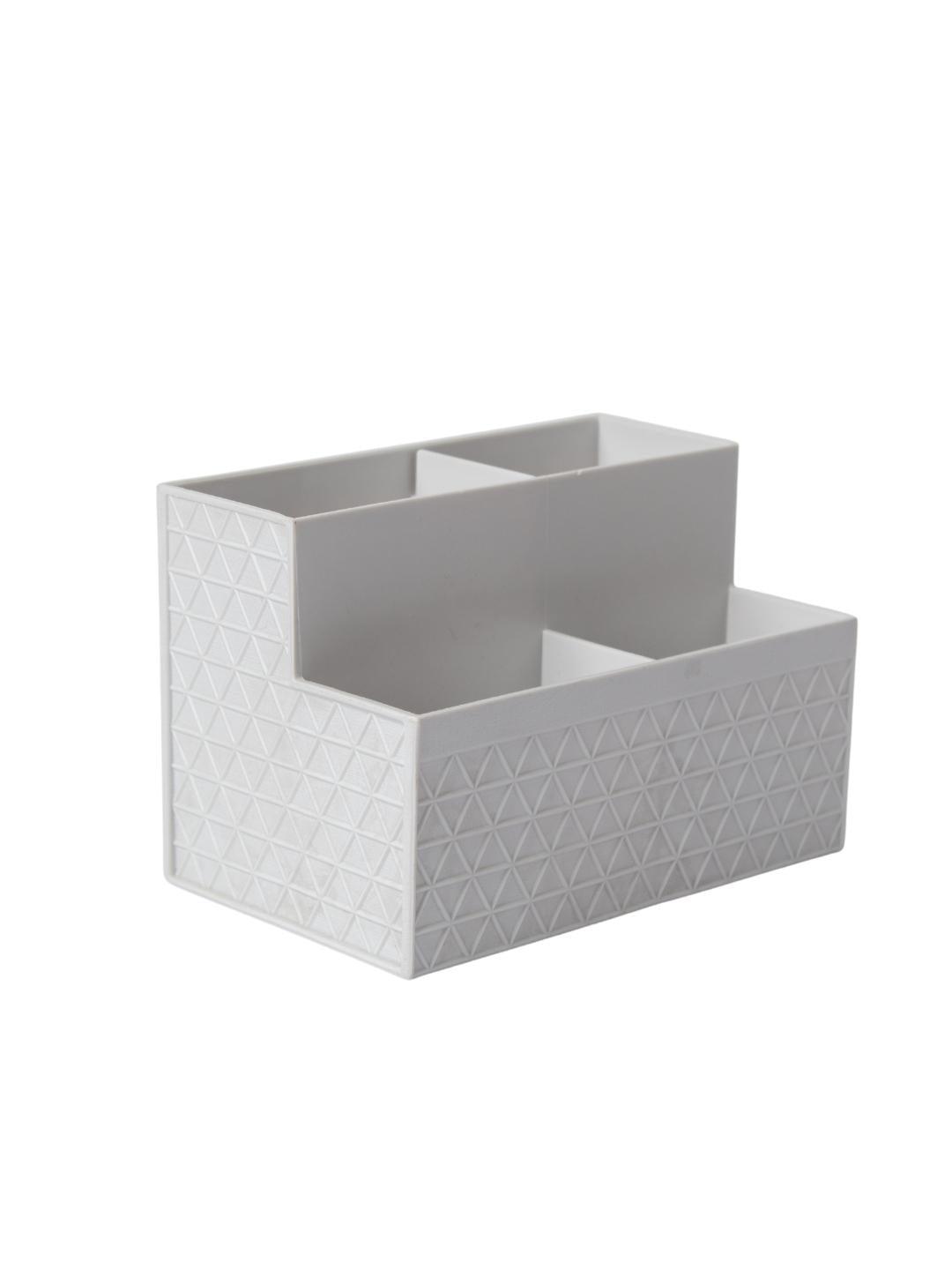 Multi-Purpose Desk Organizer with 4 Compartments - Off White