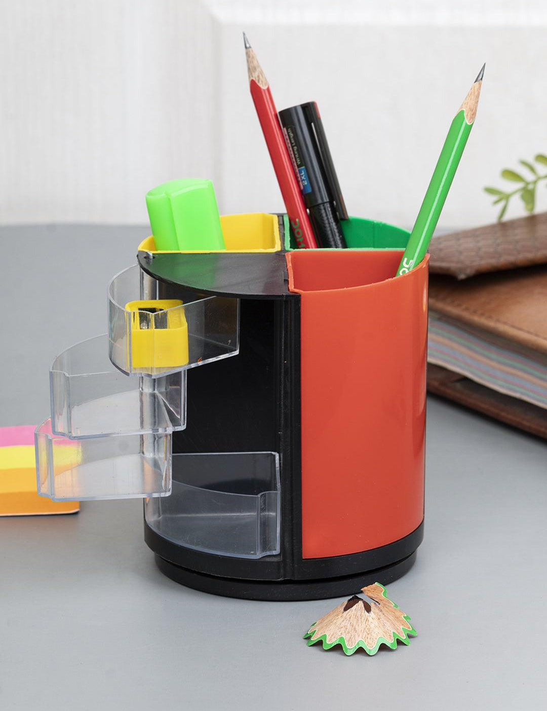 Multicolour Pen holder with 4 Compartments - MARKET 99