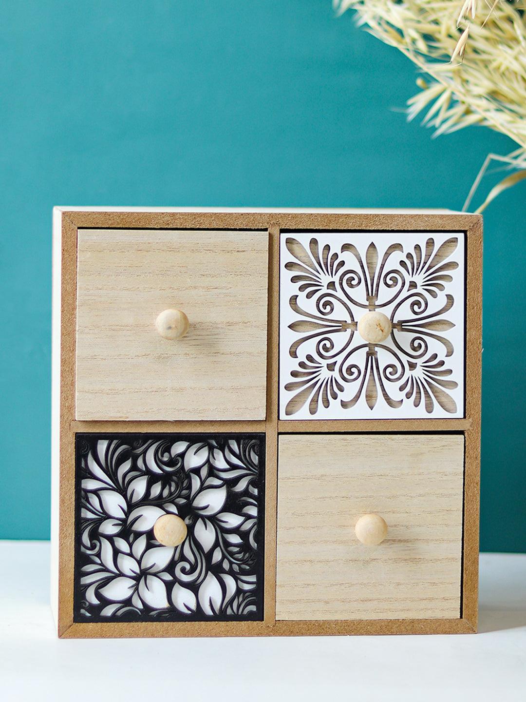 Multipurpose Floral Drawer Organizer - 2 Layers & 2-2 Compartment - MARKET 99