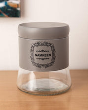 Namkeen Jar, Kitchen Storage, Airtight, Grey, Glass, 800 mL - MARKET 99