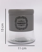 Namkeen Jar, Kitchen Storage, Airtight, Grey, Glass, 800 mL - MARKET 99