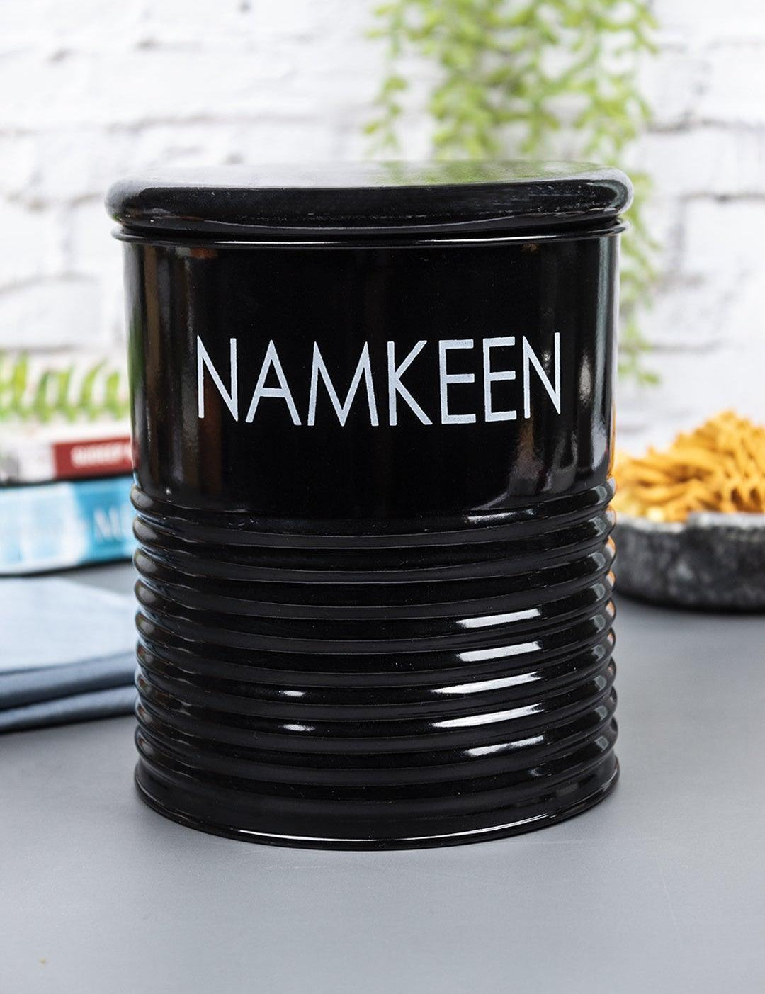 Black Namkeen Jar With Lid (1700mL)