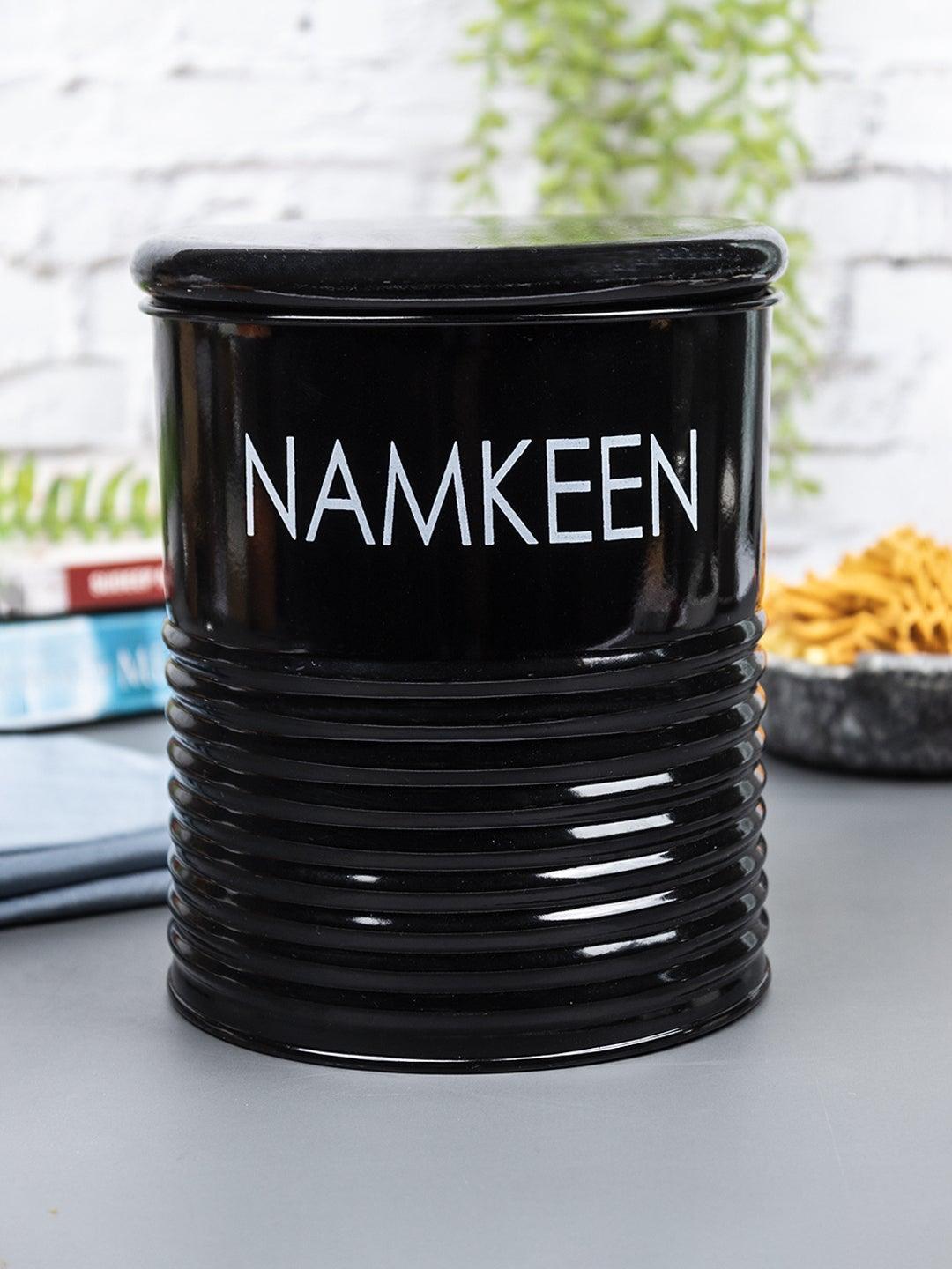 Black Namkeen Jar With Lid (1700mL)
