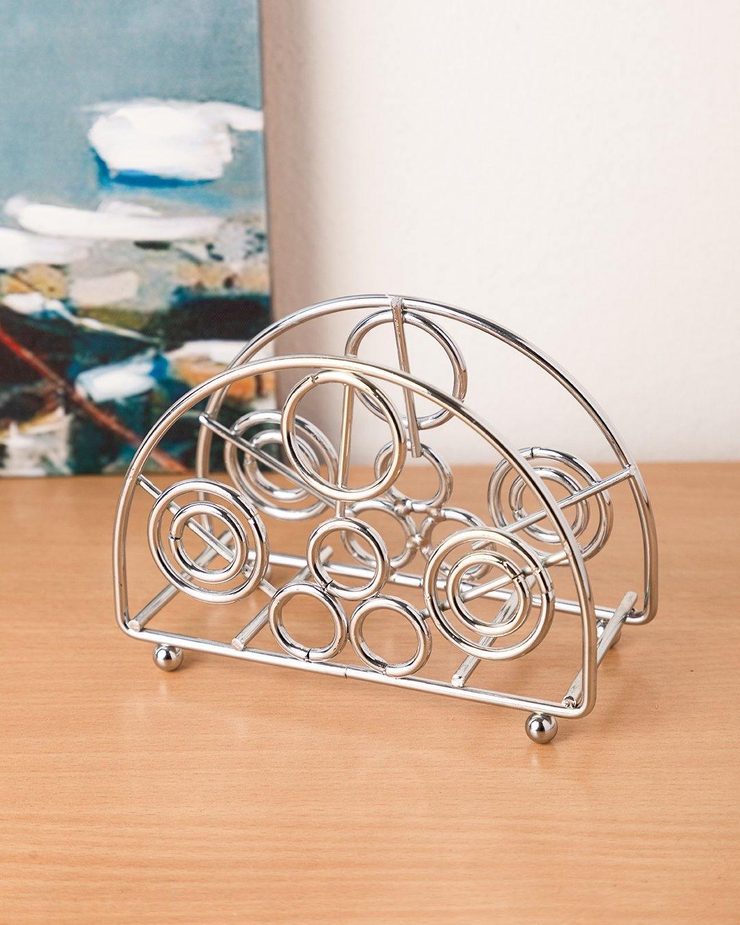 Napkin Holder, Silver, Iron - MARKET 99