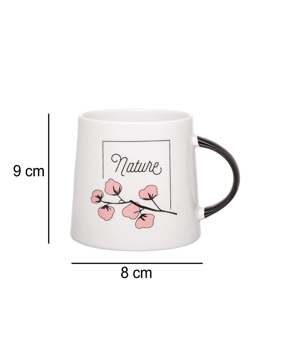 'nature' Graphic Print Ceramic Tea & Coffee Mug ( 400 mL, Microwave Safe) - MARKET 99