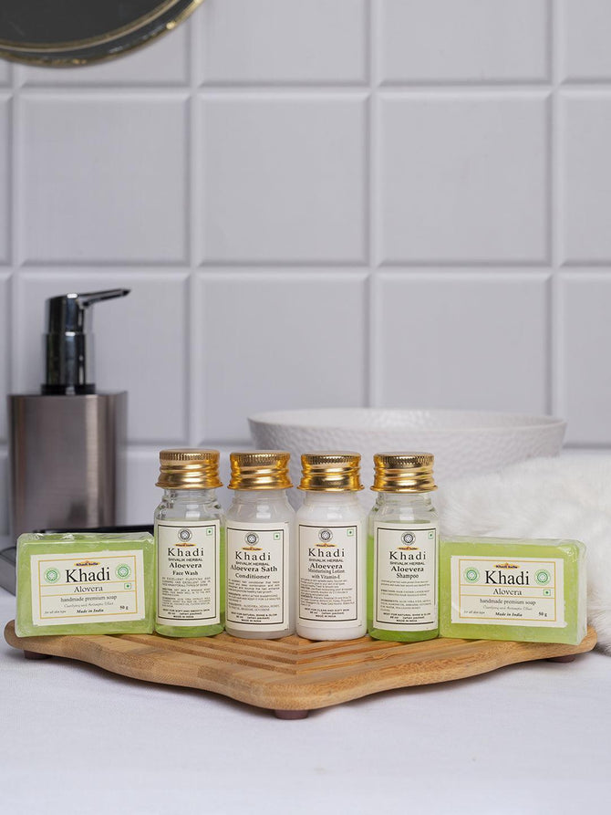 New Travel Kit Aloevera - Set Of 6, Green