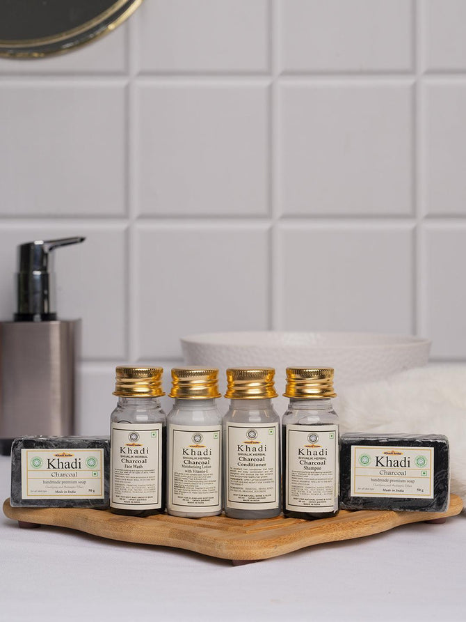 New Travel Kit Charcoal - Set Of 6, Grey