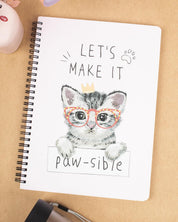 Notebook, Cat Print Cover, Pink, Paper - MARKET 99