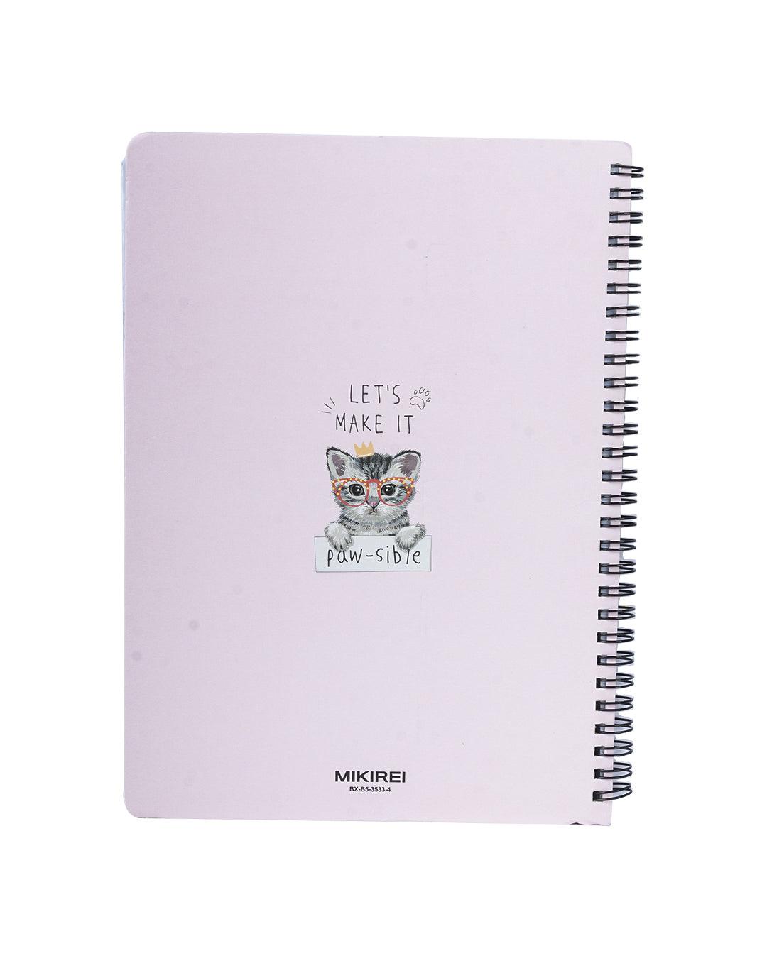 Notebook, Cat Print Cover, Pink, Paper - MARKET 99