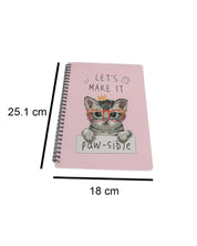 Notebook, Cat Print Cover, Pink, Paper - MARKET 99