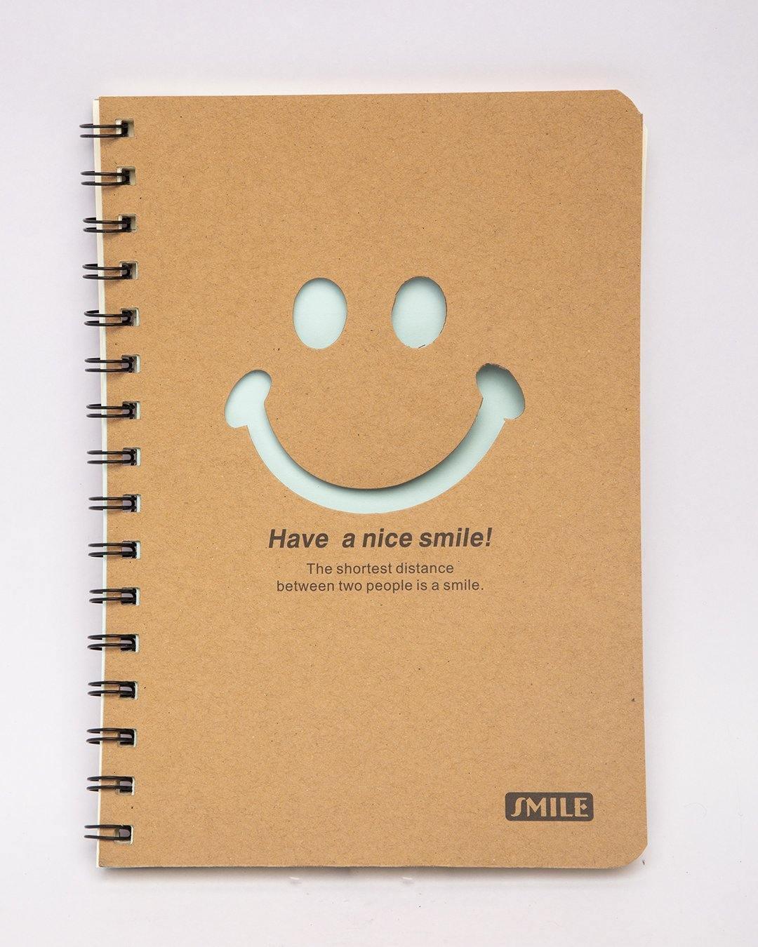 Notebook, Emoticon Print, Brown, Paper, Set of 2 - MARKET 99