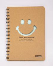 Notebook, Emoticon Print, Brown, Paper, Set of 2 - MARKET 99