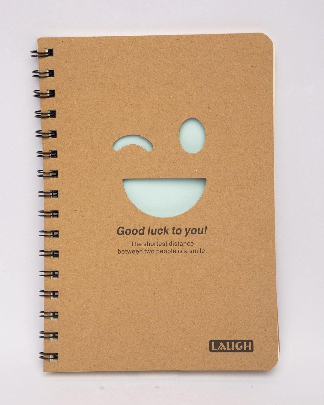 Notebook, Emoticon Print, Brown, Paper, Set of 2 - MARKET 99