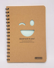 Notebook, Emoticon Print, Brown, Paper, Set of 2 - MARKET 99