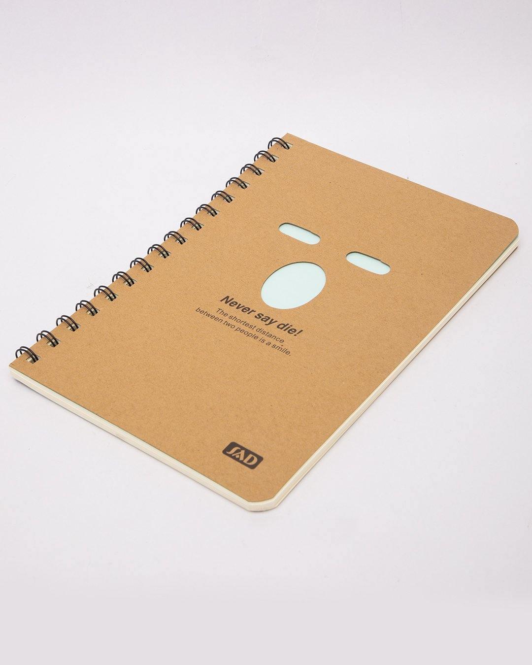 Notebook, Emoticon Print, Brown, Paper, Set of 2 - MARKET 99