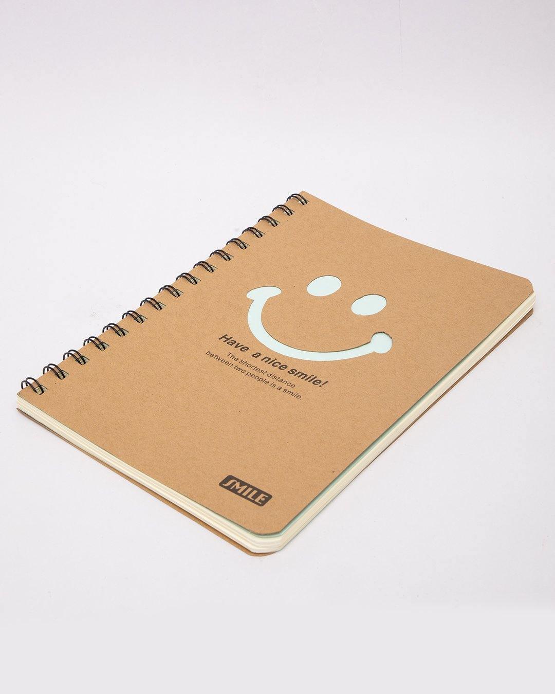 Notebook, Emoticon Print, Brown, Paper, Set of 2 - MARKET 99