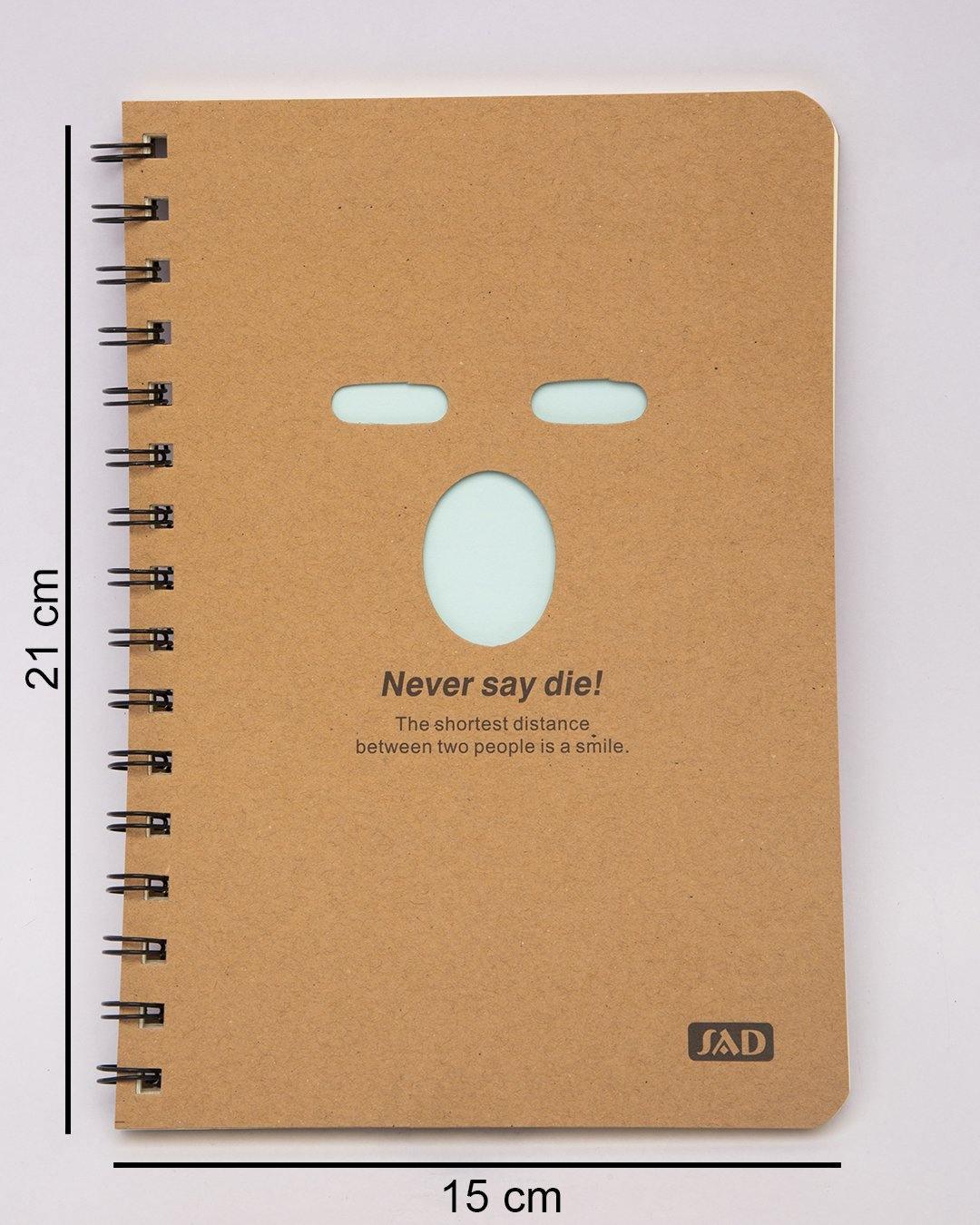 Notebook, Emoticon Print, Brown, Paper, Set of 2 - MARKET 99