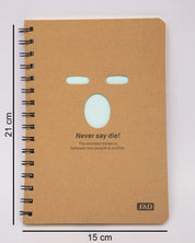 Notebook, Emoticon Print, Brown, Paper, Set of 2 - MARKET 99