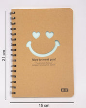 Notebook, Emoticon Print, Brown, Paper, Set of 2 - MARKET 99