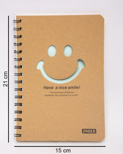 Notebook, Emoticon Print, Brown, Paper, Set of 2 - MARKET 99