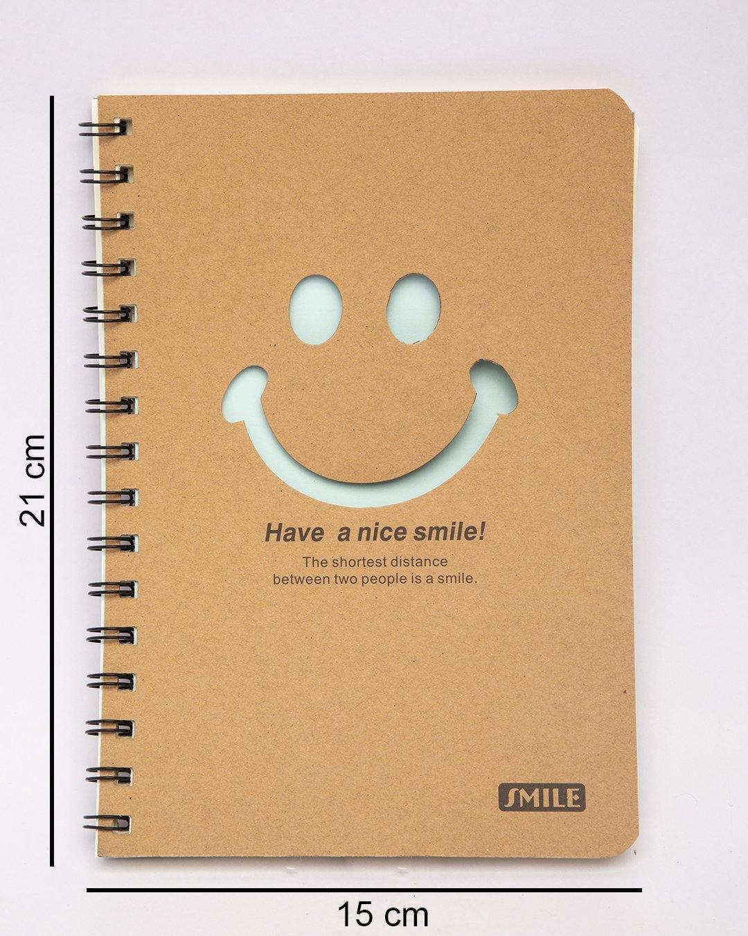Notebook, Emoticon Print, Brown, Paper, Set of 2 - MARKET 99